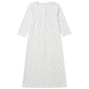 Camille Womens/Ladies Natural Cotton Long-Sleeved Nightdress / Ivory